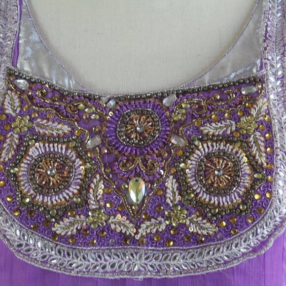 Purple Long Tunic with Design Small - Made in India - Picture 6 of 14